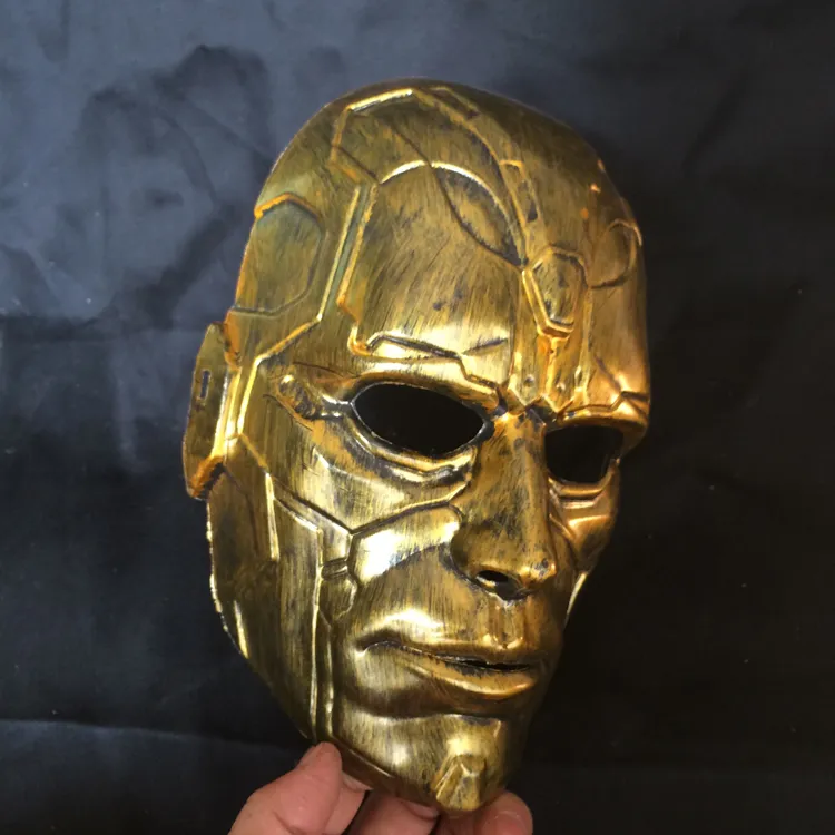 Retro Vintage Stone Man Maschera a testa intera Maschera costume in maschera di Halloween Cosplay i Oro e Argento