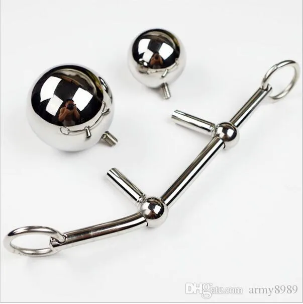 Stainless Steel Hollow Hook Anal Ball with Cock Ring Men Anal sex Plug Chastity Device Double Balls Styling Tools Butt Toys Female Chastity