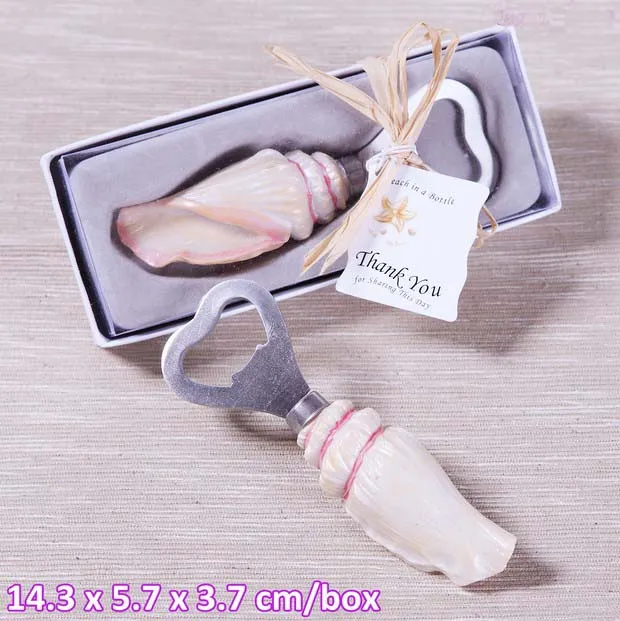 Sea Shell Openders Overner ouvre-bouteille Sand Sand Summer Beach The Shower Wedding Favors Gift in Box8663650