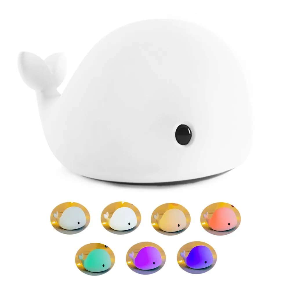 LED Children Night Light Soft Silicone Baby Nursery Lamp with Sensitive Tap Control 7 single colors and Multicolor Breathing Dual Light Mod