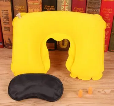 Travel Kit Set 3-In-1 Neck Air Pillow + Ear Plug + Eye Mask