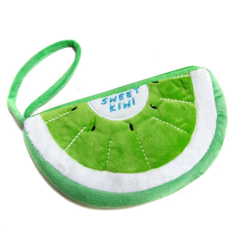 fruit Purses 5 styles New Plush Cartoon Coin Purses strawberry watermelon orange Purse Coin Bags Earphone Bags moblie phone bag