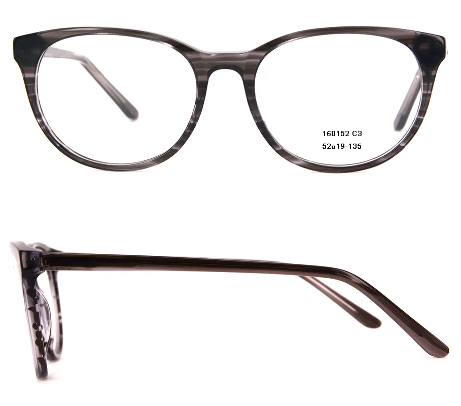 Montures de lunettes pour femmes à la mode Lunettes de créateur Monture optique en acétate marron à monture complète avec verres transparents Noir en haute qualité Remise