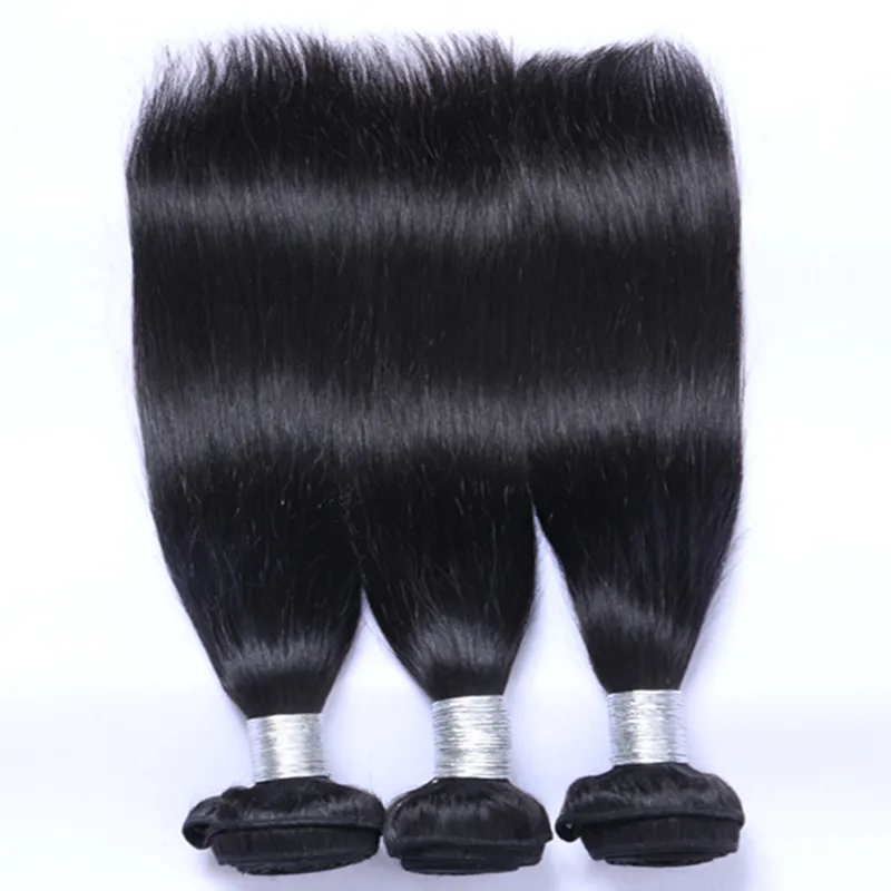 Natuurlijke kleur remy Human Hair Extensions Rechte Haar weeft Braziliaanse Maleisische Peruaanse Indiase menselijke maagdelijke haarbundels kunnen kleurstof ombre zijn