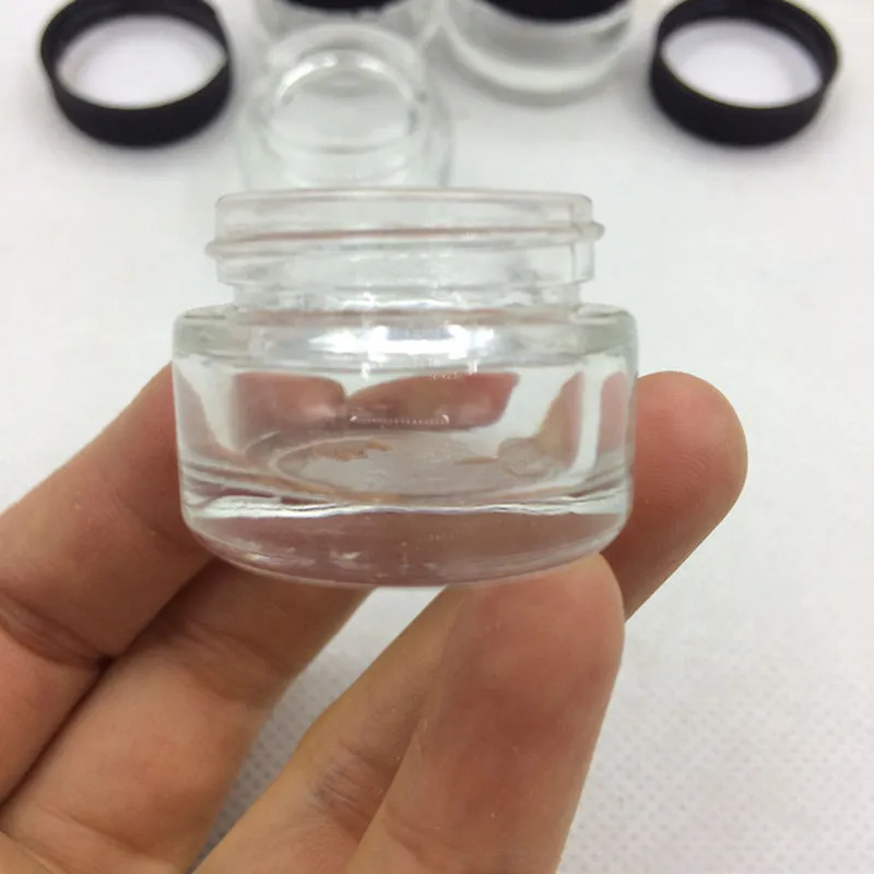 5ML transparent tempered glass container unbreakable jar bho dab wax oil concentrate glass jar for wax dab bho cosmetic storage