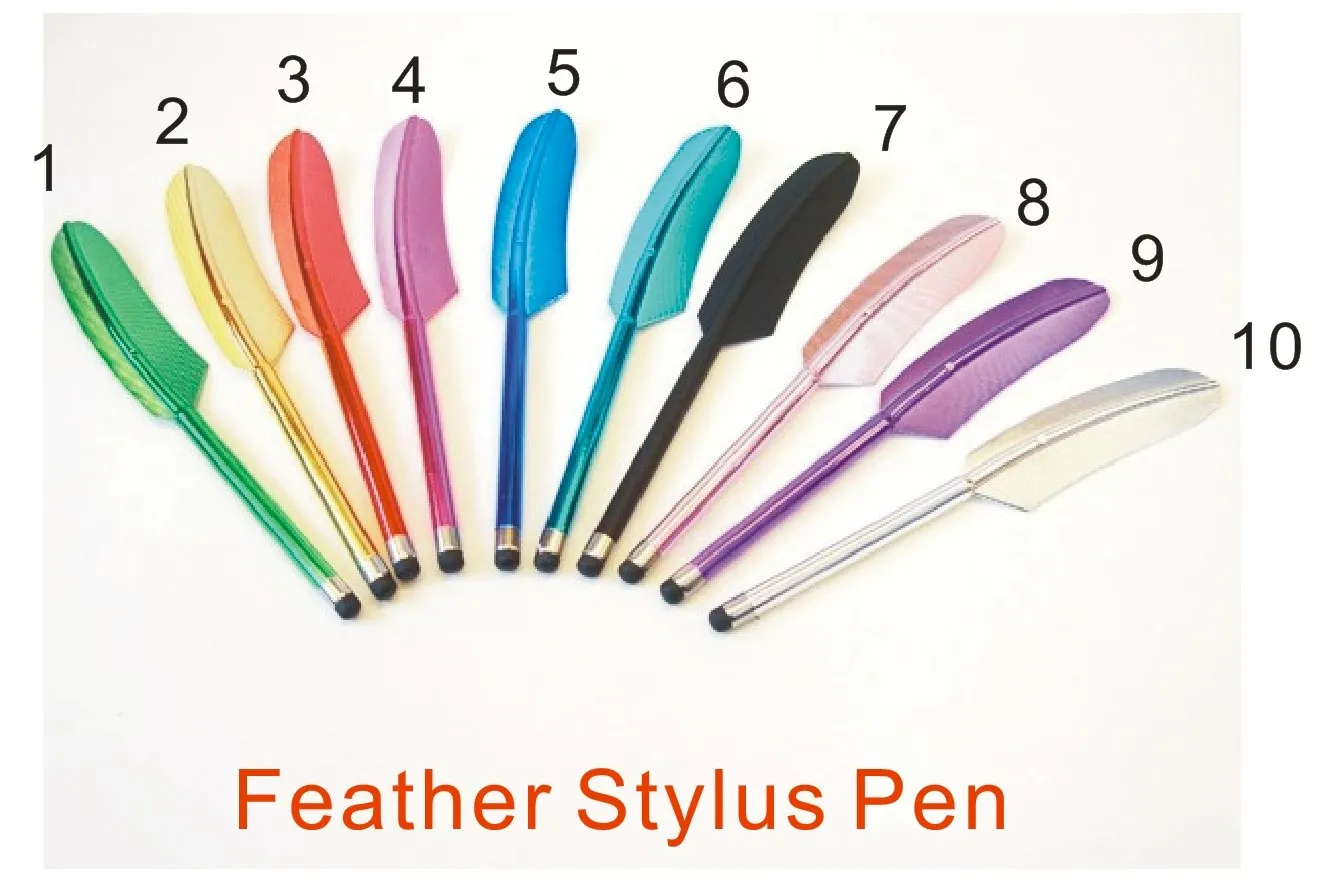 Feather Capacitive Stylus pekskärmspenna för iPhone 7 6 5 Samsung S6 Tablet PC Novelty Artikel 300PS