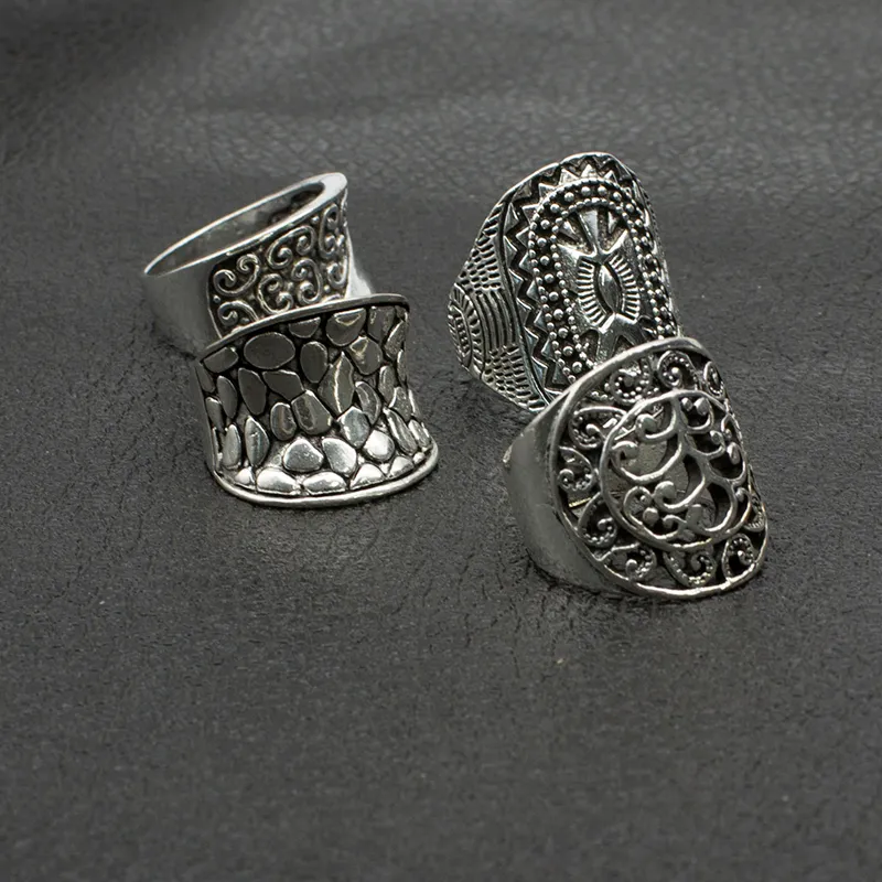 Wholesale lotes mistos gótico tribal senhora mulheres esculpidas topquality vintage bronze antiqued prata prata anéis barrocos