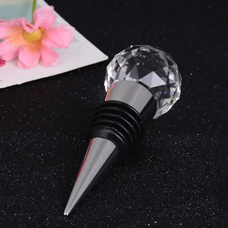 Crystal Ball Wine Bottle Stopper Zink Eloy Wedding Bridal Shower Favors Gifts Party Decoration Gift For Guest2312037
