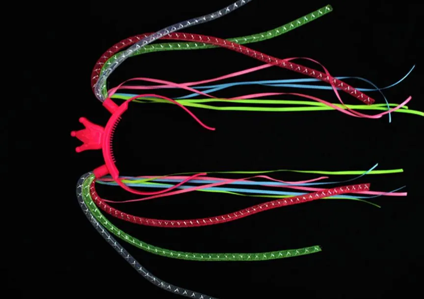 Flash-LED-Nudel-Stirnband, Party, Rave-Kostüm, Kostüm, blinkendes Licht, Zöpfe, Krone, Haarband, Stirnbänder, Weihnachten, festliche Geschenke