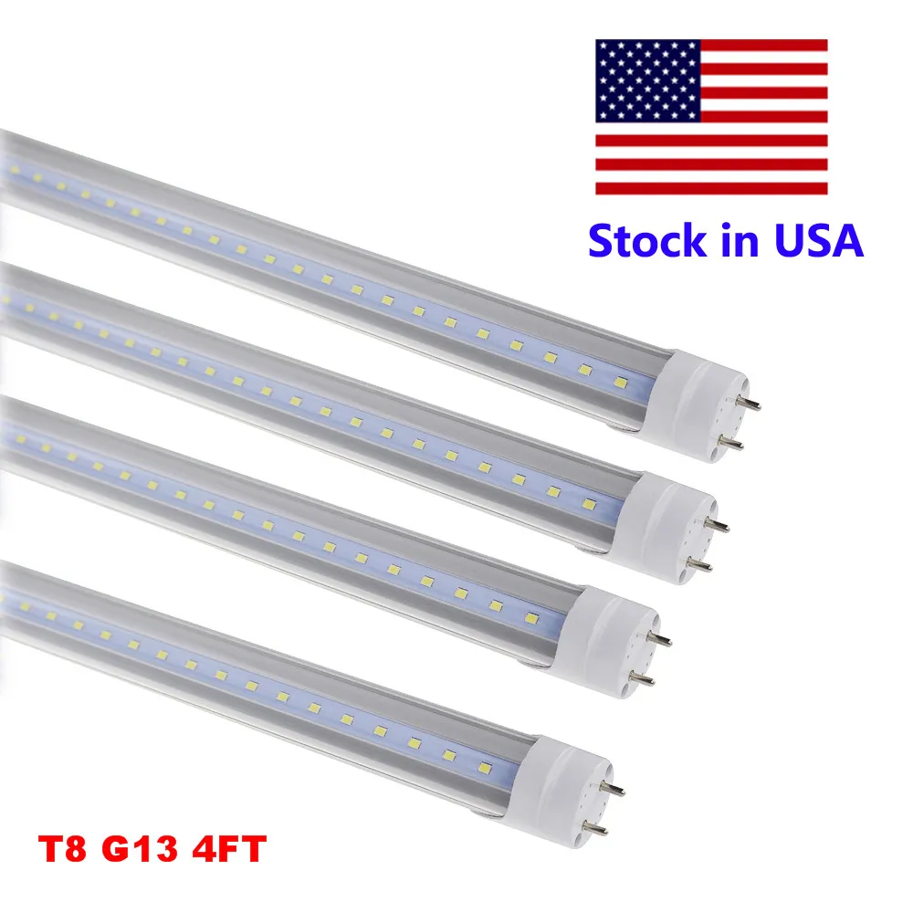 Luzes de tubo LED 4 pés 4 pés 18 W 22 W 28 W Luminária de loja 4 pés Tampa transparente G13 Bi-pin 120 V Lâmpadas de energia de extremidade dupla Luz Varejo/Atacado