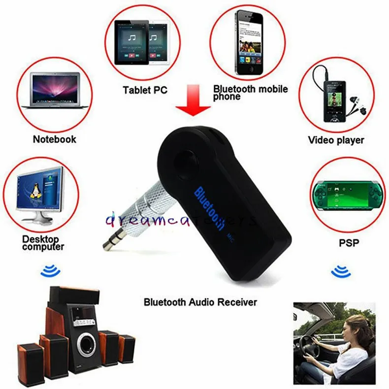 Auto Bluetooth Hands Free Wireless Music Ricevitore O 3,5 mm Aux Connect EDUP V 3.0 Adattatore A2DP A2DP con microfono smartphone8651807