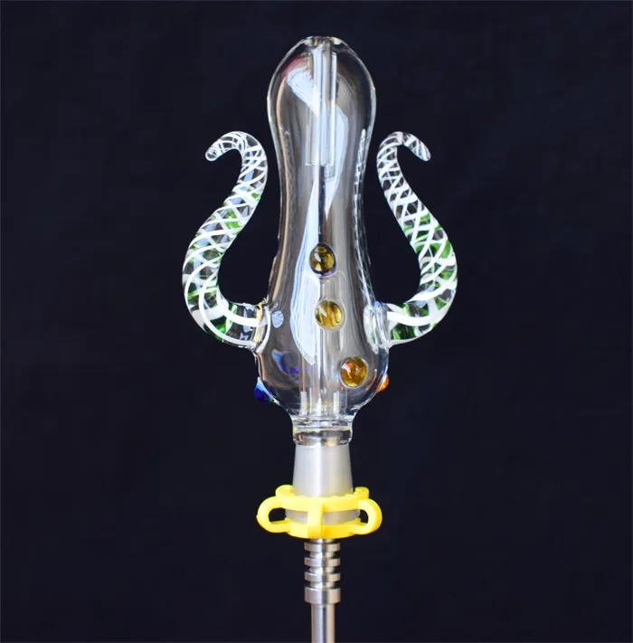 2021 Versie 5.0 NC Set Octopus Design 14mm NC Kit met Titanium Nail Mini Glass Water Pipes Bong