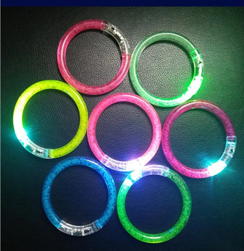 Многоцветный светодиодный мигающий браслет, светящийся акриловый браслет для вечеринки, бара, рождества, горячего танцевального подарка, светодиодный браслет