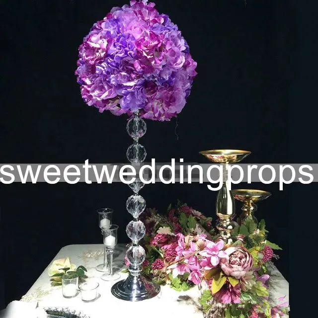 chine usine directe en gros grande fleur de pivoine artificielle en pot mental de cristal pour la décoration de mariage