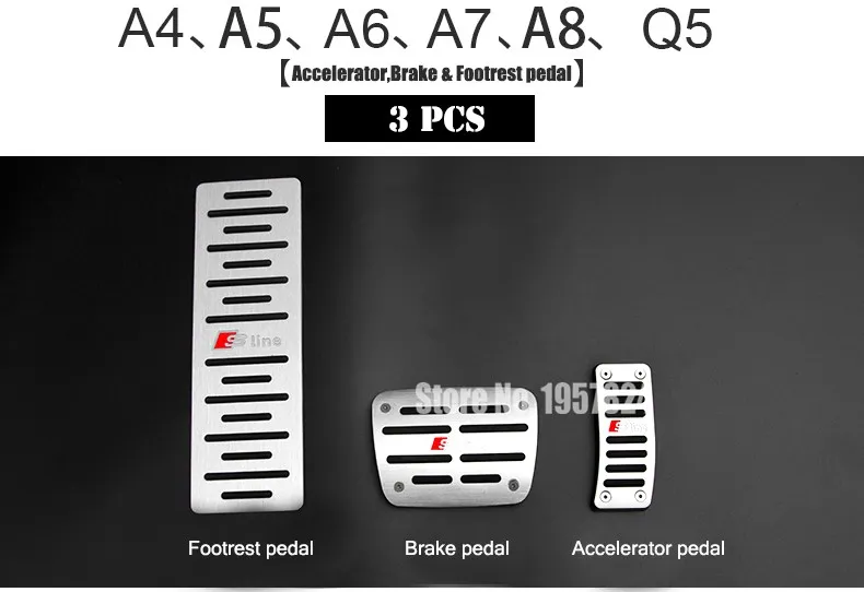 Projeto original sline aeroespacial liga de alumínio pedal do acelerador do freio do carro para A4 A5 A7 A8 Q5 Q3 Q7 A3 A6 TT