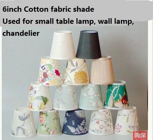 ヨーロッパとアメリカのスタイル6インチE27綿織物ランプカバーシェード小さなテーブルランプ壁ライトランプシャンデリア照明部品