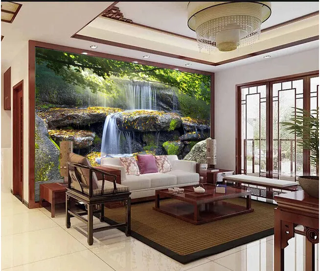 3D部屋の壁紙カスタム写真壁画ロックの滝風景装飾絵画3D壁の壁紙壁のための壁紙3 Dリビングルーム