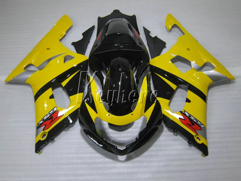 SUZUKI GSXR600 01 02 02 03 Yellow Black Fairings 세트 GSXR750 2001 2002 2003 OI01