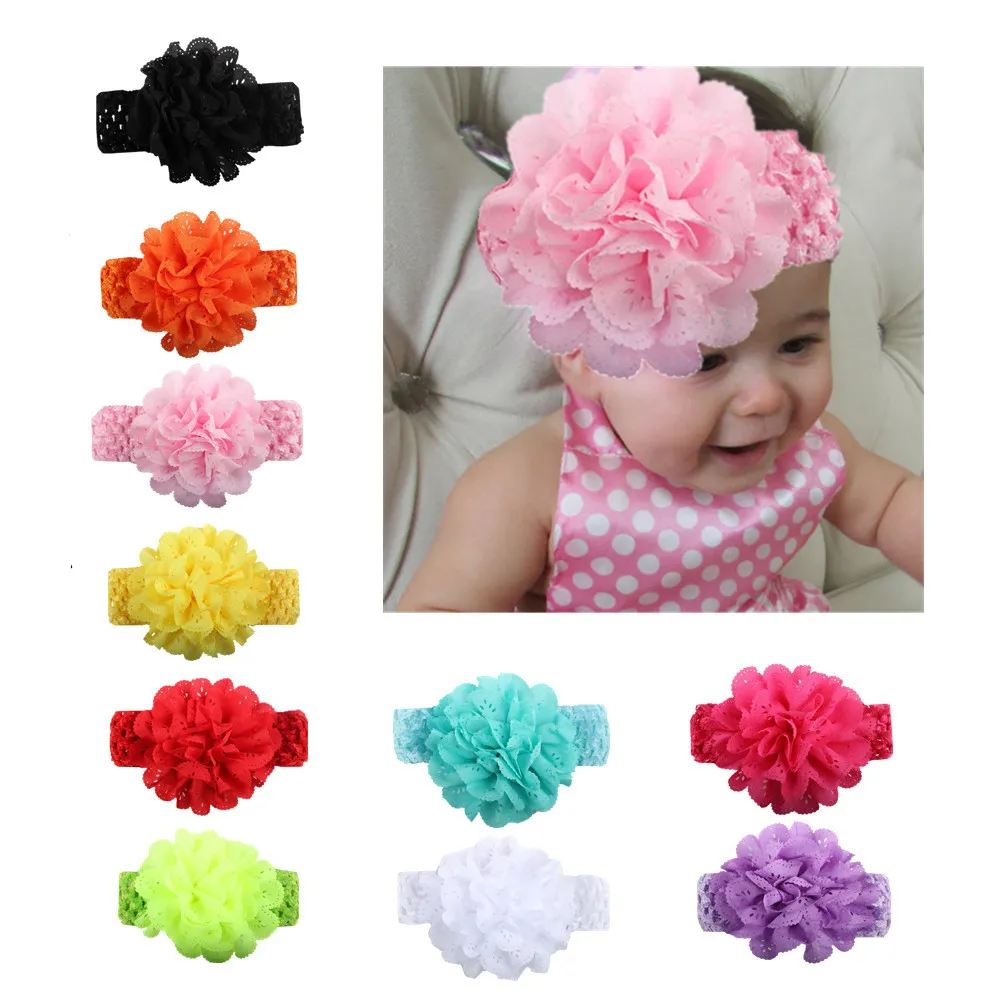 Kids Girl Baby Toddler Lace Flower Headband Hair Band Accessories Headwear Baby Lace flower headband HJ124