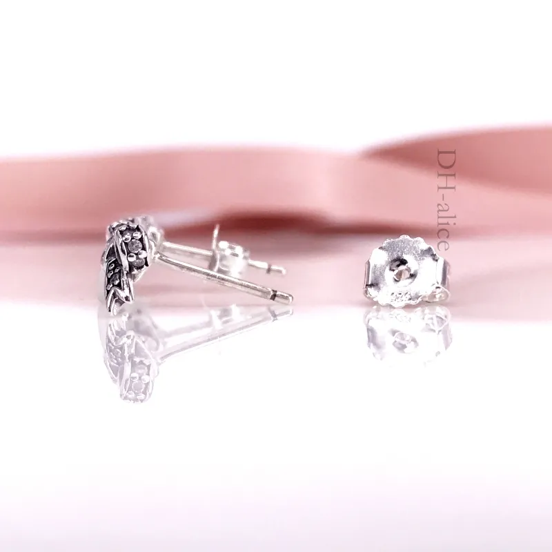 HOTSELL AUTHENTISK 925 STERLING SILVE KVINNER ÖVNINGAR FLOPPLING BOW CLEAR CZ STUD EARRINGS COURTIBLE EUROPELT STYLE SMEYCHE 290555CZ