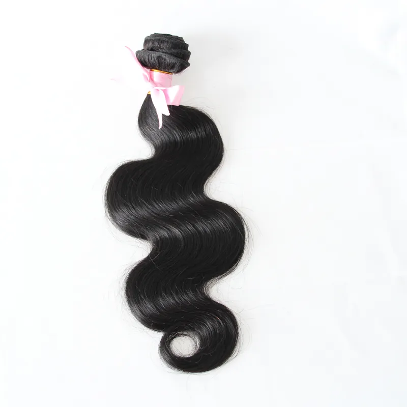 Remy Human Hair Bundles Unprocessed Virgin Human Hair Weaving 100g Brazilian Body Wave Hair Extensions Natural Black Color 1b
