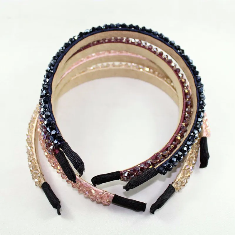 New Multicolor Crystal Glass Headband Fashion Handmade Hair Band For Women Girls Hair Accessories Hairband Jewelry7017188