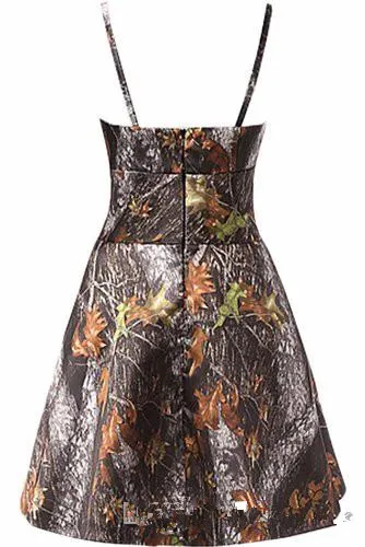 2017 New Sexy A Line Short Camo Prom Dresses Camouflage Homecoming Dresses Party Cocktail Gowns QA018