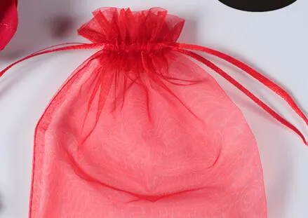 7 * 9 Cm Sacchetto di gioielli in organza Sacchetti di gioielli Regalo nero Borsa con coulisse di colore puro Confezioni di snack di caramelle Sacchetto Regalo di Natale DHL