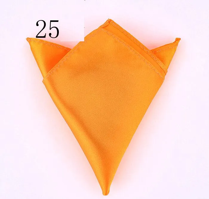 Näsdukar Mens satin 35 Solid Färg 22 * ​​22 cm Handkerchief Bröllopsfest Hanky ​​Pocket Square för fars dag Business Tie Present