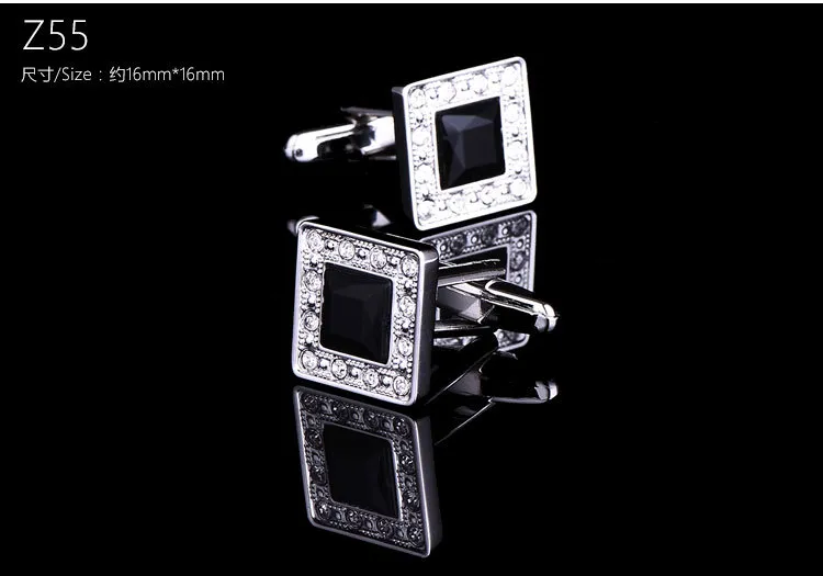 Luxury Silver Cufflinks Olika stilar Skjorta manschettlänkar för män Nya varumärkeskristaller bröllop manschettlänk gåva för fäder dag8043782