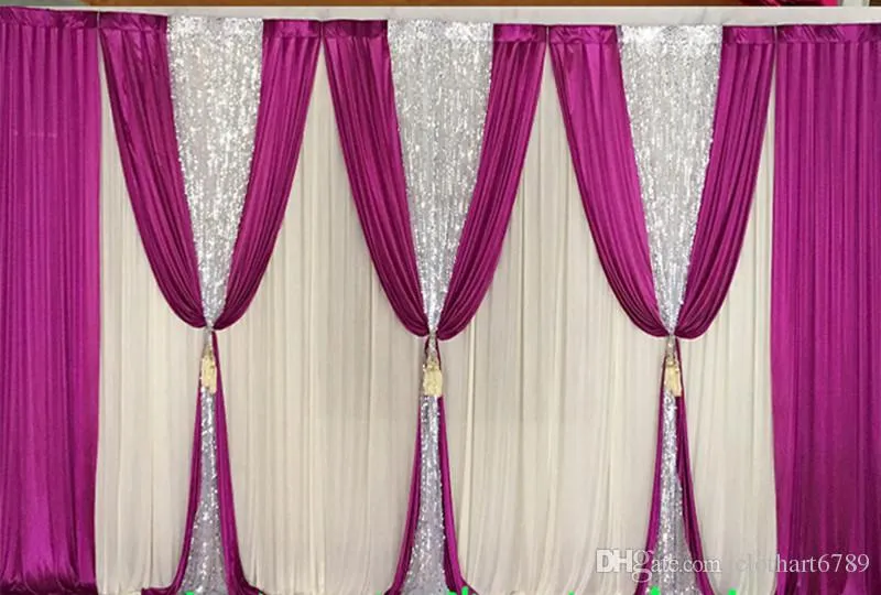 wedding backdrop with sequins swags decorations backcloth Party Curtain stylist Celebration Stage curtain design stylist Backgroun339T