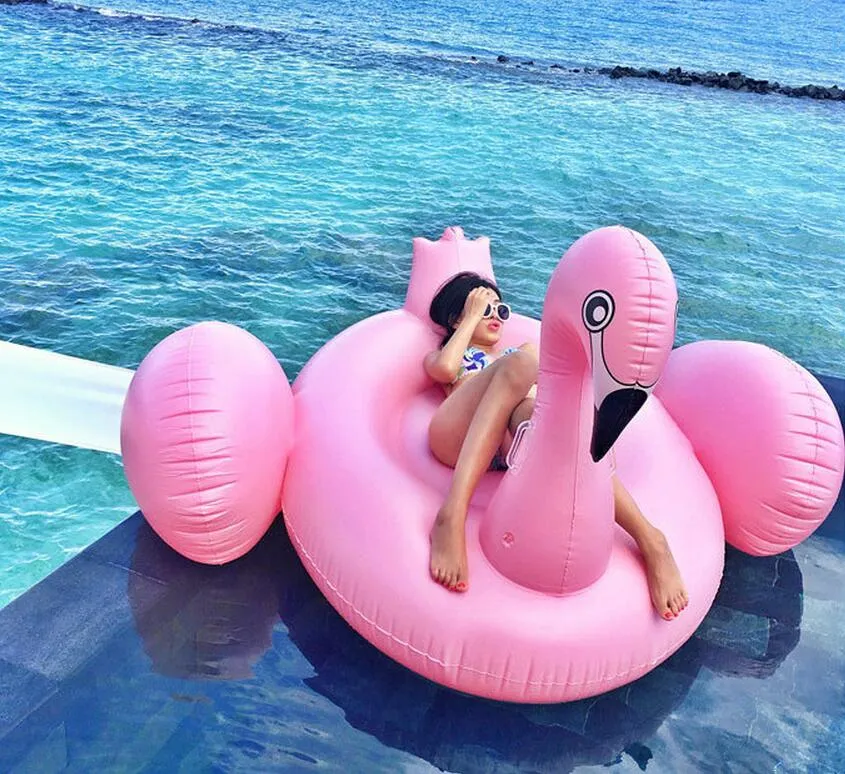 195 * 200 * 120 centímetros Piscina gigante Swan inflável Flamingo Float brinquedos piscina New Swan inflável flutua natação Anel jangada de natação para crianças adultas