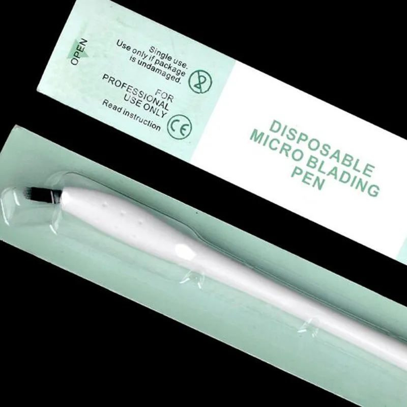 Partihandel ögonbryn microblading engångspenna med 12/19/17 / 18u nålblad manuell microblade nål verktyg