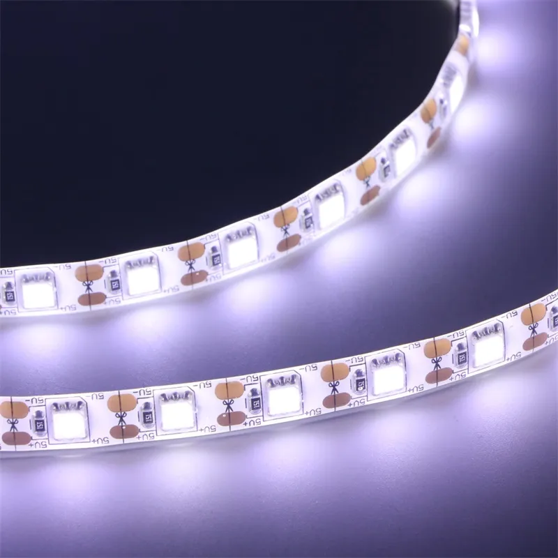 USB 5V LED-strip 5050 TV Achtergrond Verlichting 60LEDS / M Warm Wit / Witte USB-kabel met schakelkabel Set