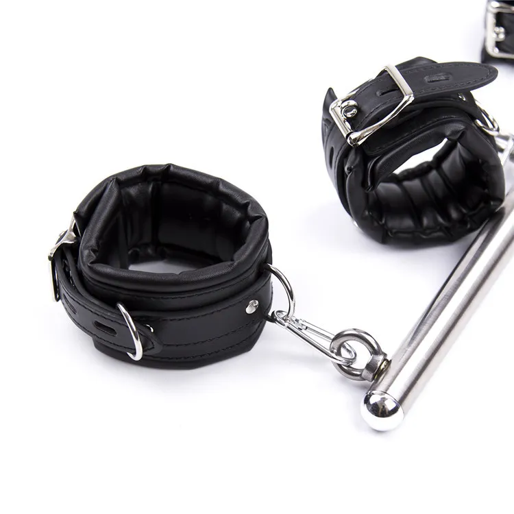 Metall justerbar spridare bar bondage set unisex sex slav handbojor ankel manschetter fetisch begränsningar shacklessex leksaker för par3967546