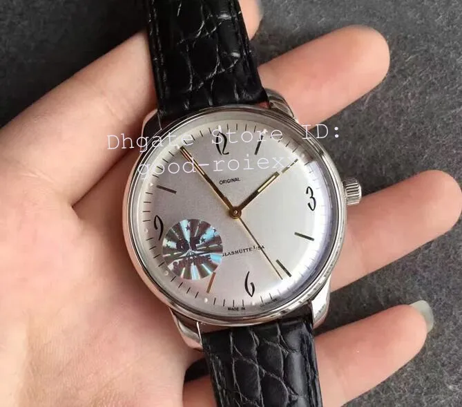 Antika mens automatiska rörelse eta 2824 klon cal.39 klocka män senator sixties klockor kalv läder retro gf fabrik armbandsur