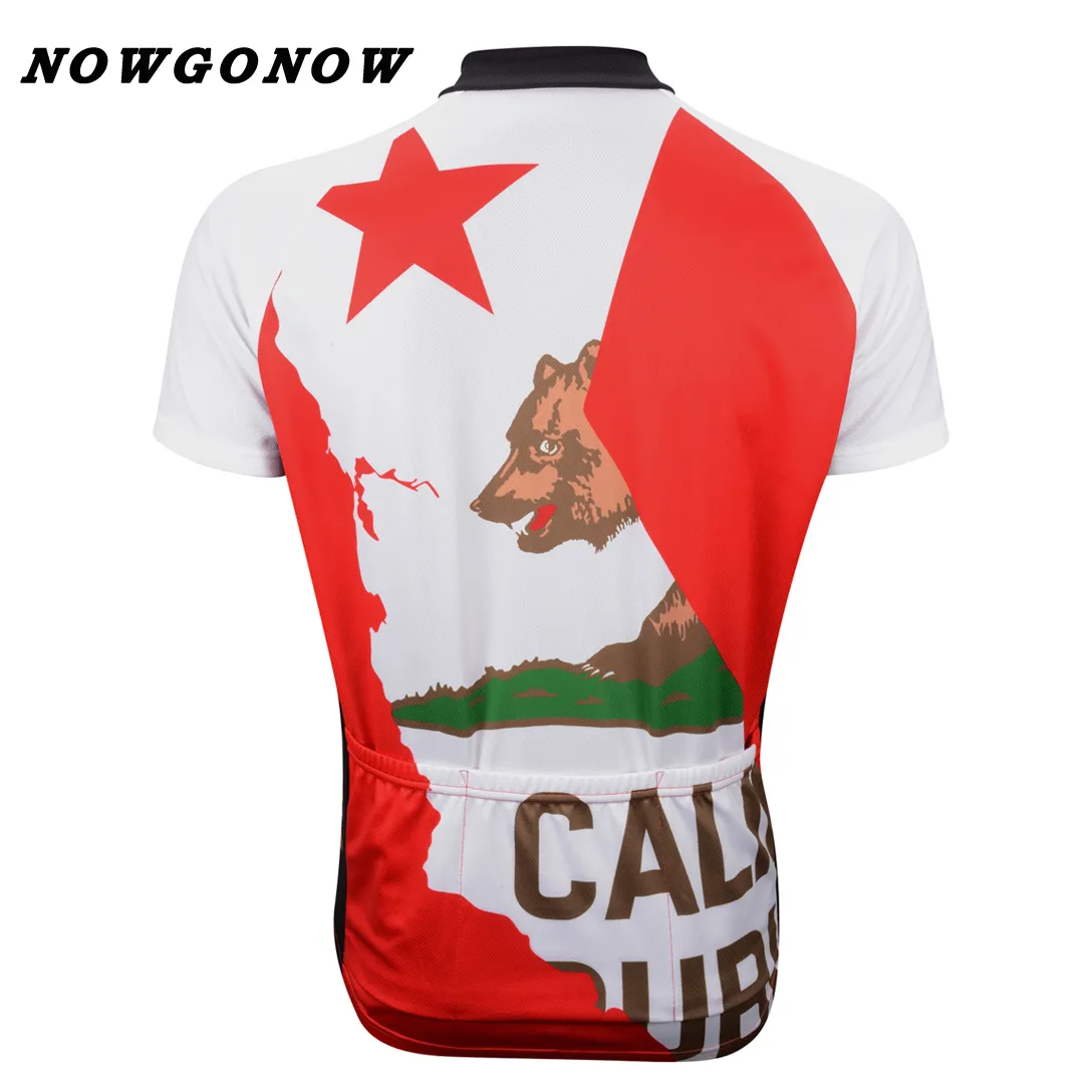 Özel erkekler 2017 bisiklet jersey beyaz siyah kırmızı cumhuriyeti giyim bisiklet giyim NOWGONOW yarış yol dağ serin Cumhuriyeti Kaliforniya