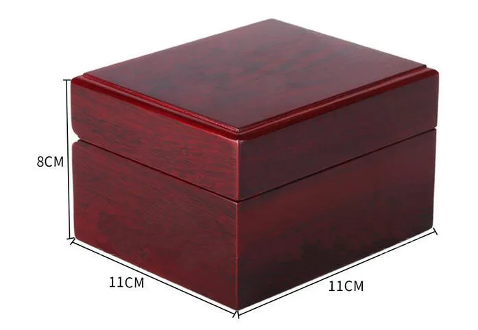 Detaljhandel / Partihandel Square Wood Clamshell Box Smycken Watch Lack Glänsande Singel Träklock Box Anpassad Logo Promotion Event Box 11x11X8cm