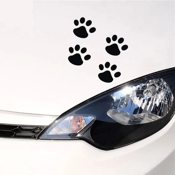 lot Personality Funny stickers 6cm4 Cat Paw Print Dog Paw Print Bear Paw Print Creative Footprints Car Stickers Car Decals P3398520