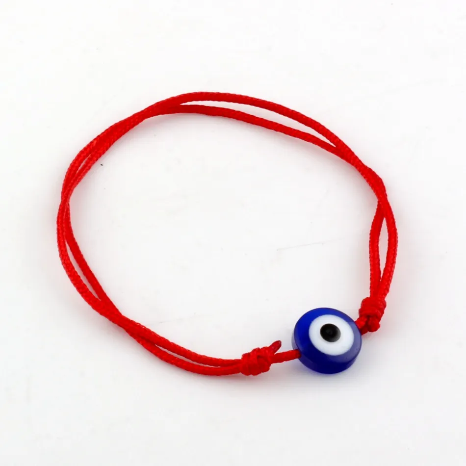 Nieuwe Kabbalah Rode String Armband Mix Kleur Hars Evil Eye Bead Rode Bescherming Gezondheid Geluk Geluk Armbanden 100 stks B-35
