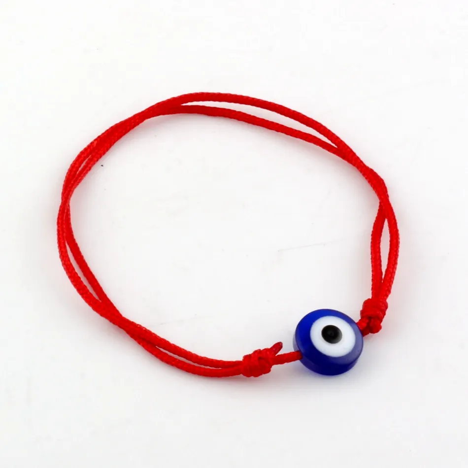 Nouveau Kabbale Bracelet à cordes rouges mélange de couleurs résine mauvais œil perle rouge Protection santé chance bonheur Bracelets 100 pièces B-35