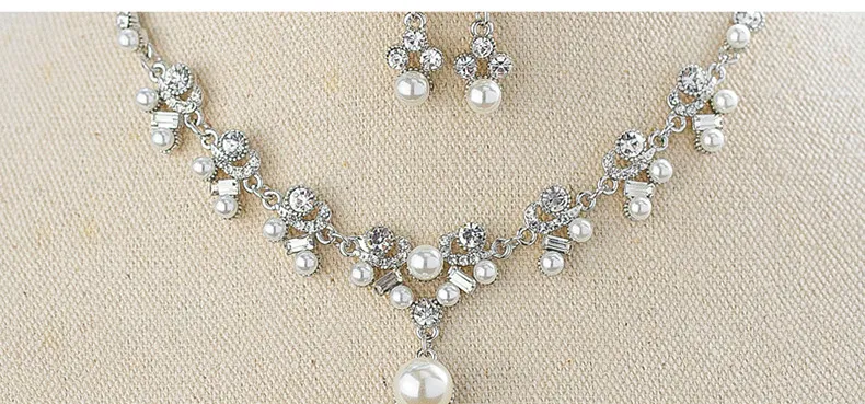 Шикарные свадебные тиары 3 кусочки набор потрясающих свадебных ожерелий для ожерелий для свадебных ожерелье