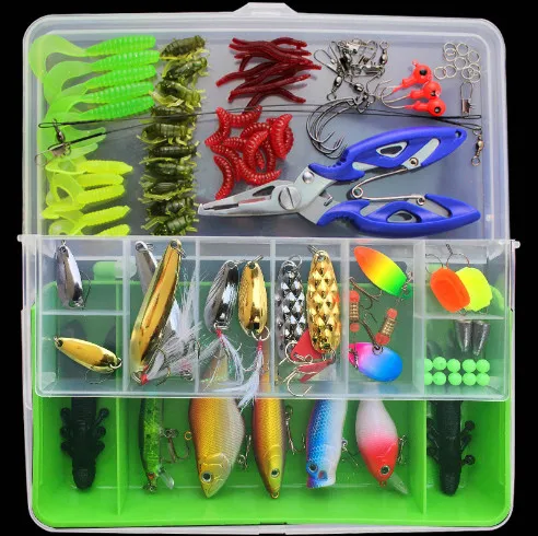 Fishing Lure Box Set Including Plastic Soft Frog Spoon Hard Lures Popper  Crank Rattling Trout Bass Salmon Out226 From York_xu, $32.66