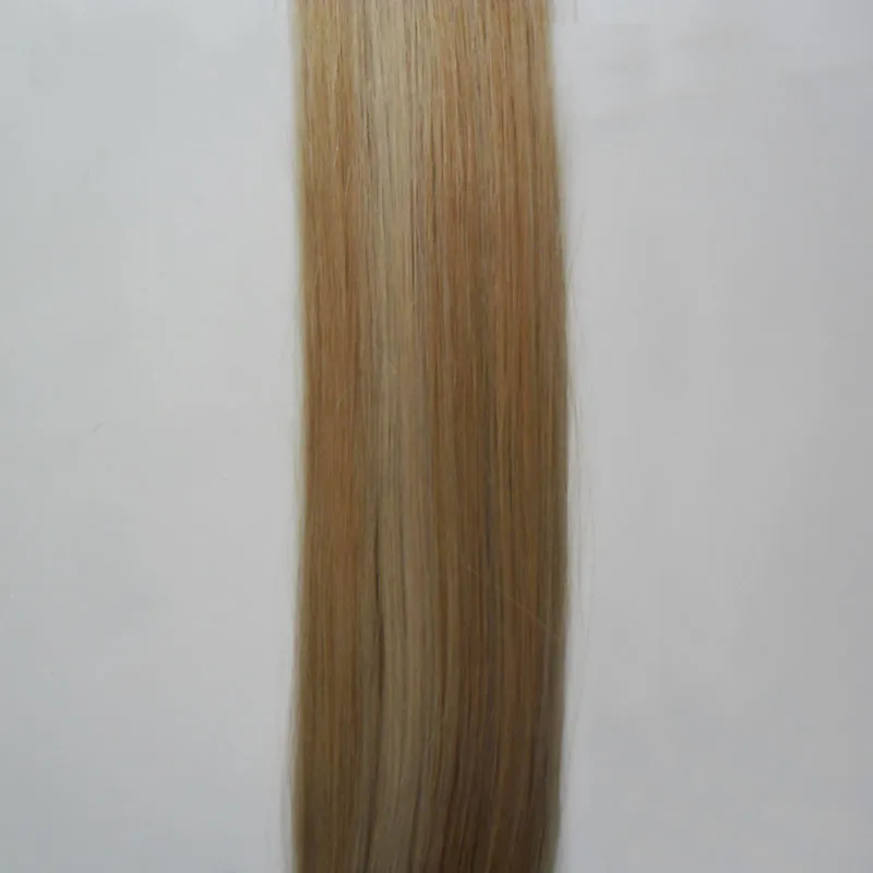 100g Fita Em Extensões Do Cabelo Humano Não-Remy Em Linha Reta Cabelo P27 / 613 Cor Do Piano Em Linha Reta Trama Da Pele Humana Extensões de Cabelo Humano