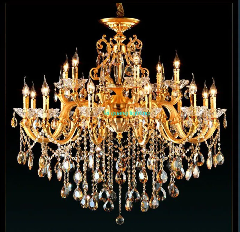 Золотая люстра, классические светодиодные хрустальные люстры, потолочная люстра для гостиной, современное освещение, люстры 110-240 В
