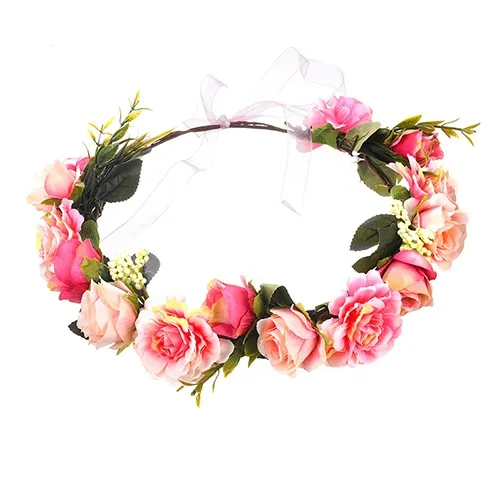Fascia Floreale Per Capelli Donna – Corona Di Fiori Artificiali Piccoli, Accessorio Per Matrimoni E Feste
