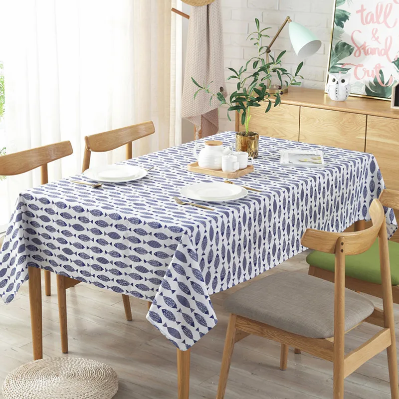 Table Cloth Pastoral Style Tropical Plants Table Cover for Decorative Table 