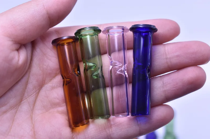 colorful 45mm thick Glass Tobacco Dry herb cypress hill's phuncky Glass Reusable Filter Tips glass Round Head cigarette filters