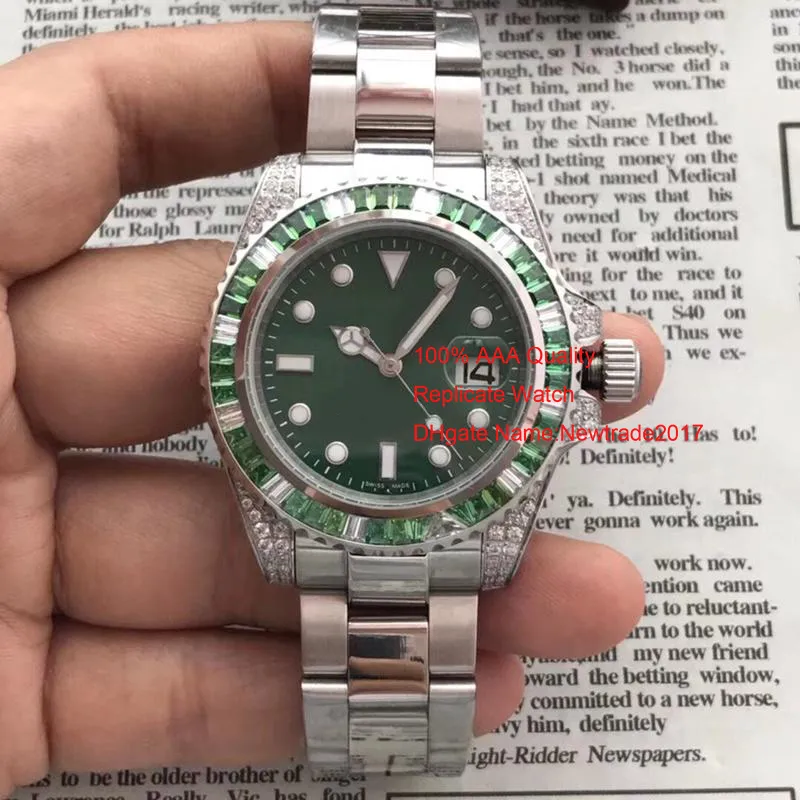 Marca suíça Mens Relógios Relógio De Luxo Automático 40mm Diamante Cerâmica Moldura De Aço Inoxidável de Alta Qualidade Sapphire Espelho Mergulhador relógio de Pulso