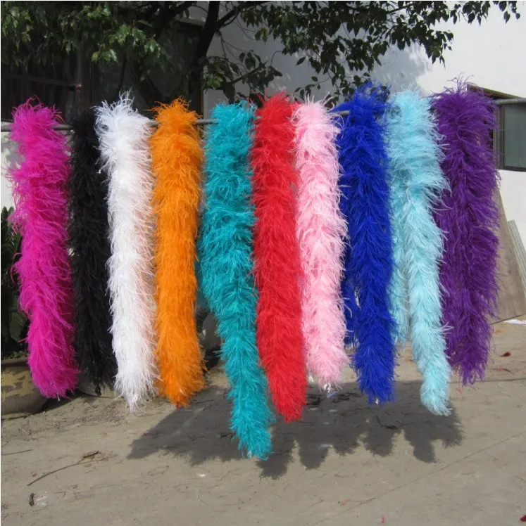 Wholesale  -  1ply Turquoise Ostrich Feather Boa、Feather Boa、羽のスカーフ、パーティーの装飾、あなたが選ぶことができる色